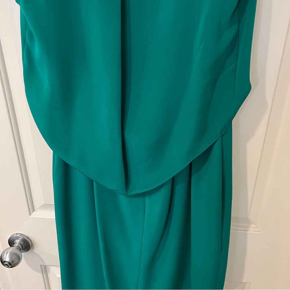 KOBI HALPERIN Green Silk Midi Dress Size 10 - Picture 4 of 8